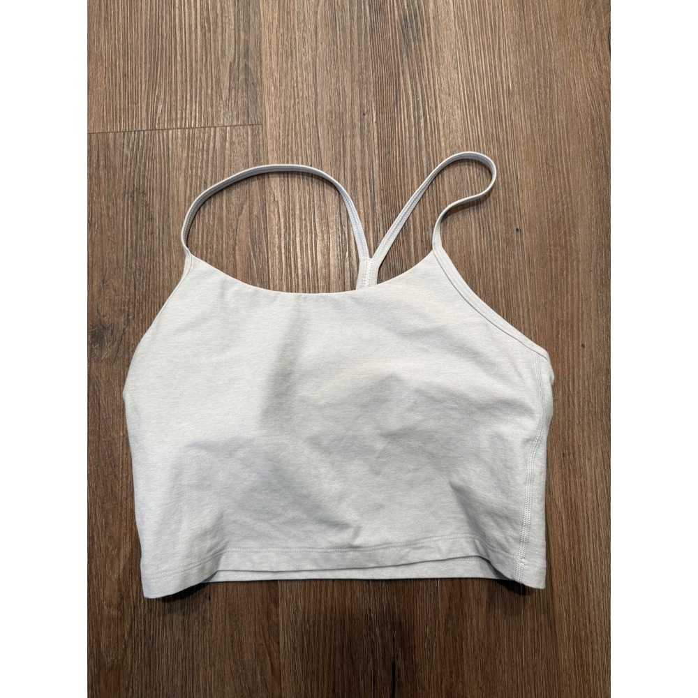 Golden Aritzia TNAction Life Sports Bra Tank Heather Gray Racerback Cropped M